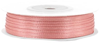 Satinband 3mm x 50m Rolle - FARBAUSWAHL in 3/6/12/18/25/38/50/75/100mm - farbecht & waschbar - Schleifenband für Hochzeit - Geschenkband zum Verpacken Dekorieren Basteln - Rosegold 755