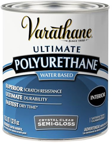 Rust-Oleum 200141H Water-Based Poleurethane, Semi-Gloss Finish, 1 Quart