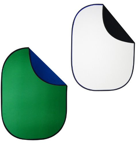 DynaSun Kit Hintergrund Faltreflektor 2in1 Reflektor 2X RE2010 150x200cm XXL Schwarz-Weiß +Blau-Grün