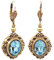 Jugendstil Ohrringe mit Markenkristallen Gold Blau NOBEL SCHMUCK