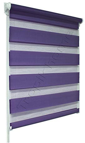 beytug Lilac Day and Night Zebra/Vision Window Roller Blind, Choice of 16 Width Sizes, 100cm Wide (+4.5cm fittings)
