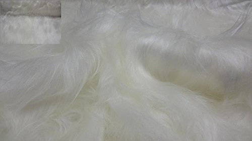 StoffBook WEIß LANGHAAR KUSCHEL-TEDDYFELL Fell Stoff Fellimitat Stoffe, C225