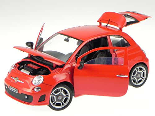 Fiat 500 Abarth 2007 rot Modellauto 79168 Motormax 1:18