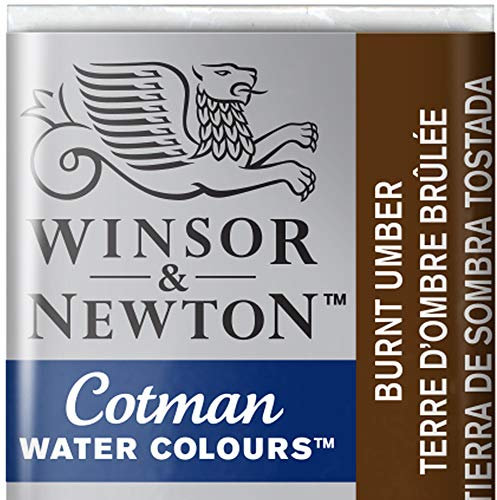 Winsor & Newton 0301076 Cotman Aqarellfarbe - 1/2 Napf, gute Transparenz, hervorragender Tönungsstärke und gute Maleigenschaften, Umber gebrannt