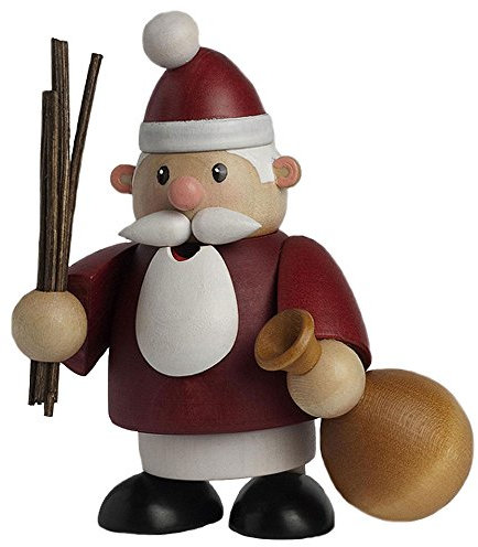 KWO Olbernhau Räuchermann Weihnachtsmann, Mini, 10 cm, Holz, Mehrfarbig, 10cm
