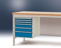 Manuflex ZB4925.7035 Komplettschrank 500 für Tische ALU 600mm Tiefe RAL7035 hellgrau