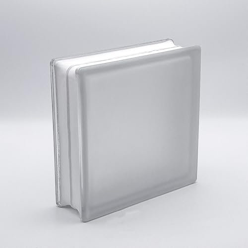 Basic Brique de verre transparente, 1 face satinée 24x24x8 cm - 4 pièces
