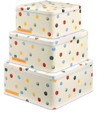 Emma Bridgewater Polka Dot design - Set of 3 Square cake tins
