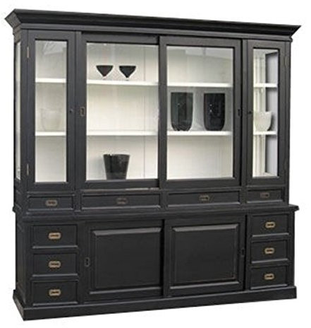 Casa Padrino Großer Shabby Chic Landhaus Stil Schrank mit 5 Türen und 10 Schubladen - Buffetschrank - Schrank Esszimmer