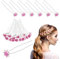 Trimming Shop Crystal Pink Rose Flower Hair Pins: Bridal Wedding Clips with Rhinestone Flowers - Elegant Hair Jewelry Accessories for Women, Wedding Bridal Hairstyle, Prom Party, Pack of 10