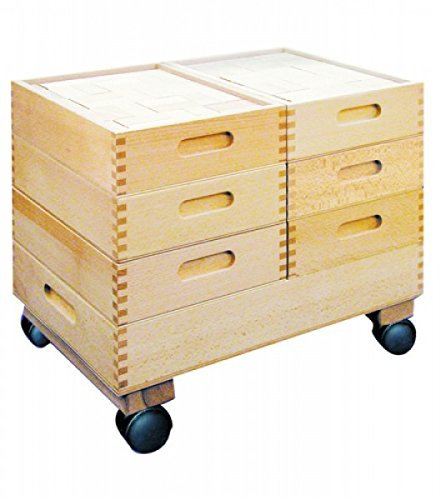 Bauwagen mit 822 Steinen Holzbausteine Bauklötze Holz Holzklötze natur Kindergarten Schreiner Qualität Spiel Gut
