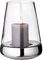 EDZARD Windlicht Kerzenglas Bora, 2-teilig, Keramik vernickelt und Glas, Höhe 28 cm, Durchmesser 18 cm