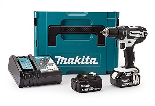 Makita DHP482RFWJ - Kit Makpac de taladro LXT Combi 18V 2x3.0 Ah, ion de litio