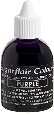 Sugarflair Purple Edible Airbrush Colour - Edible Food Colouring Airbrush Paint for Cakes, Cupcakes, Icing and Cake Decorations - 60ml
