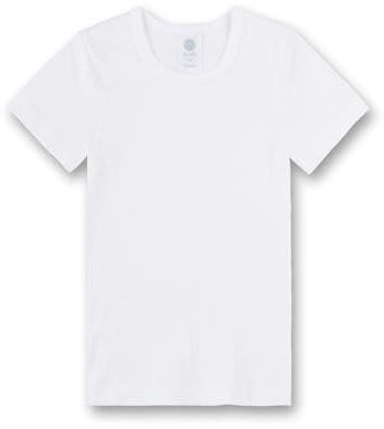 Sanetta - Canottiera, Colletto Tondo, Manica Corta, Bambino, Bianco (Weiß (10)), 104 cm