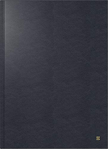 BRUNNEN 107875090 Buchkalender Modell 787 (A 4, 1 Seite = 1 Tag, 21,0 x 29,7 cm, Leder-Einband aus Rind-Nappa, Kalendarium 2020) schwarz