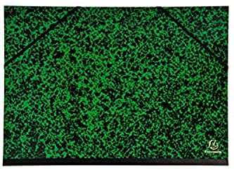 Exacompta 542000E 10er Pack Annonay Zeichenkartons mit Gummibändern Format 32 x 45 cm 3 cm Rückenteil für A3 (297 x 420 mm) Farbe: Grün