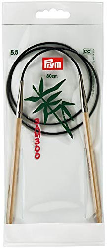 Prym 221509 Rundstricknadeln, 80 cm, 5,50 mm Rundstricknadel, Bambus, Natur, 5,5 mm