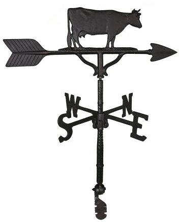 Montague Metal Products Wetterfahne Kuh, 81 cm, satiniert, Schwarz