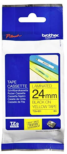 Brother Nastro per etichettatura 24mm (NASTRO LAMINATO 24MM 8M - NERO/GIALLO)