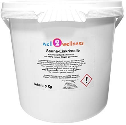 Sauna - Cristales de Hielo/Mentol - Cristales 5,0kg - de 100% Puro Aceite de Menta