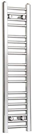 companyblue 200mm wide x 1000mm high Heated Towel Rail Straight Flat Chrome Bathroom Warmer Radiator Rack Central Heating