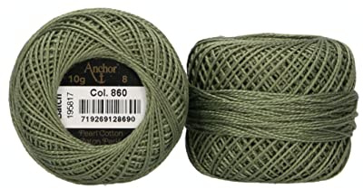 ANCHOR Pearl Yarn, Thickness: 8, Packaging: 10G, Running Length: 82M eukalyptus Embroidery Threads