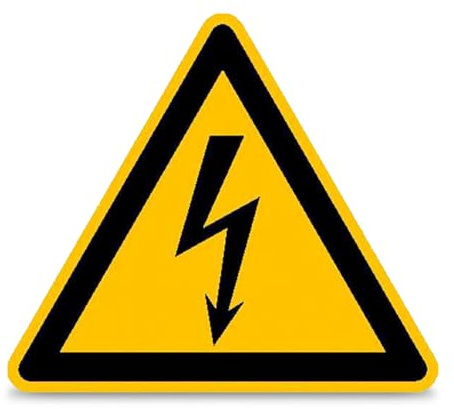 Betriebsausstattung24 Warnschild Warnung vor elektrischer Spannung | (Blitzpfeil) - PVC-Folie, selbstklebend - 10,0 cm Seitenlänge - DIN EN ISO 7010 W012 ASR A1.3