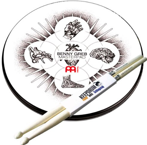 Meinl MPP-12-BG Übungspad Benny Greb 12 + keepdrum Drumsticks