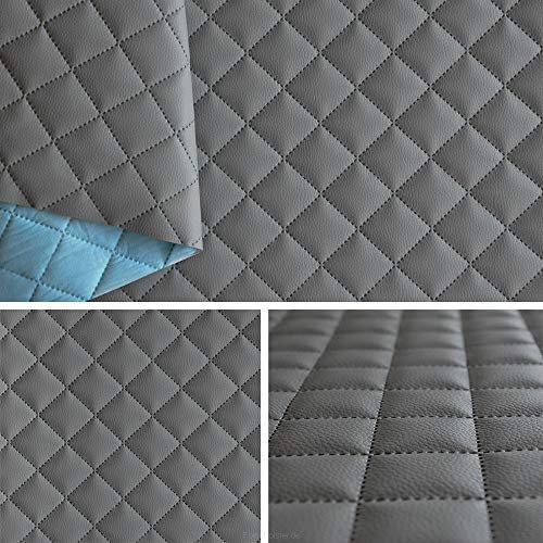 FORTISPOLSTER Kunstleder PVC gesteppt kaschiert 5x5cm Farbe: Grau T191 09