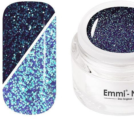 Emmi Nail Thermo-Farbgel: Veganes UV/LED-Gel für glänzendes Finish, hohe Deckkraft, Thermoeffekt, mittelviskos, kein Verlaufen in die Nagelränder, 5 ml (Rainstorm - Calypso Glitter)