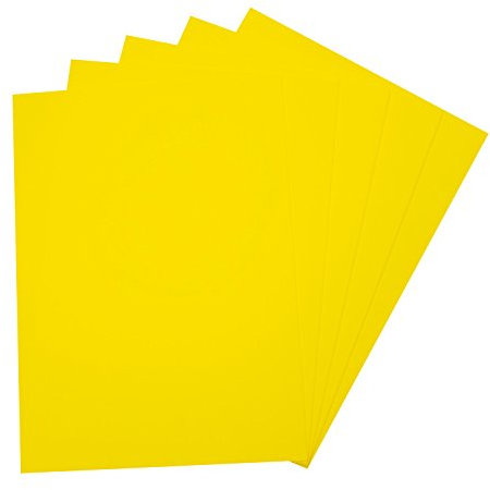folia 23512 - Moosgummi, 5 Bögen, 2 mm, ca. 29 x 40 cm, zitronengelb - ideal für vielfältige Bastelarbeiten