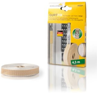 Schellenberg 44301 Rollladengurt Reparaturset Gurtfix 14 mm breit (System MINI), 4,3 m, Beige
