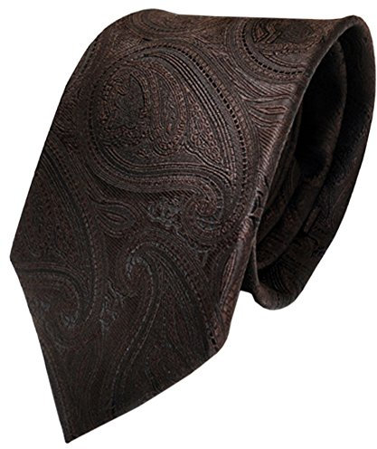TigerTie Designer Krawatte braun dunkelbraun paisley Muster - Binder Tie
