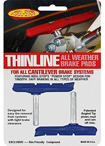Kool Stop Bremsschuhe C3 Thinline Cantilever 1 Paar Bremsbeläge Fahrrad blau