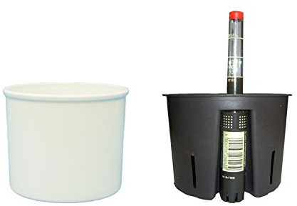 Set´s für Hydropflanzen Set3 Blumentopf Corona 15/12 Weiss Ø 17.0cm H 13.5cm +KT+WA