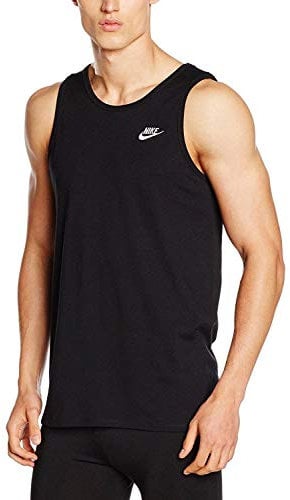 Nike Herren Sportswear Club Embroidered Futura Tanktop, Black/White, S