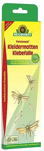 Neudorff Permanent KleidermottenKlebefalle – Fängt effektiv Kleidermotten in Schränken und Räumen. 3 Monate Langzeitwirkung, geruchlos, insektizidfrei, 2 Stück