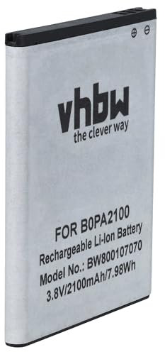 vhbw Akku kompatibel mit HTC Desire D310w, D310f, D310, 310, V1 Handy Smartphone Telefon (2100 mAh, 3,8 V, Li-Ion)