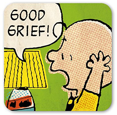Logoshirt® Peanuts | Charlie Brown I Good Grief I Untersetzer | Kork | 10x10cm | langlebiger Druck | Lizenziertes Originaldesign