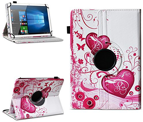 NAUC Robuste Universal Hülle 10 10.1 10.2 10.3 10.4 10.5 10.6 10.8 11 Zoll Tablet Schutzhülle Kunstleder Tasche Standfunktion extra 360° Drehbar, Farben:Motiv 6