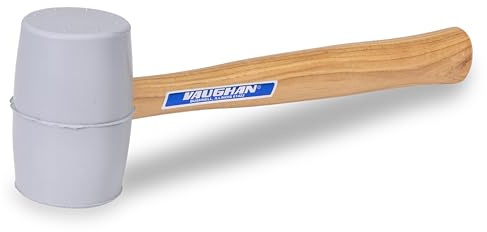 VAUGHAN Solid Rubber Mallet, Quality Rubber 20 oz Head, Made In The USA, Hardwood Handle, RM2W, VN57432