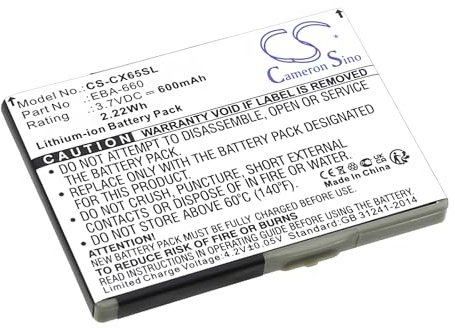 Battery for Siemens CXV65 CXV70 M65 M75 M8 S65 S65V S66 S75 SK65 3.7V 750mAh