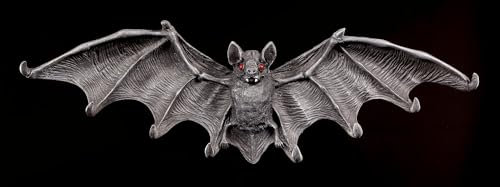 Figuren-Shop.de Fledermaus Wandreliefmit roten Augen - Gothic Wanddeko Vampir