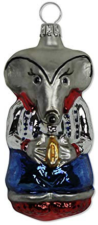 Lauschaer Glas Christbaumschmuck Maus Christbaumschmuck mundgeblasen,handdekoriert