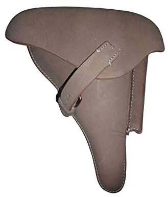 warreplica WK2 Deutsches P.08 Luger Hardshell Pistolenholster aus Naturleder Authentische 9mm Hartschalen Hülle Reproduktion Wehrmacht & Luftwaffe Reenactment Premium Militär Ausrüstung Naturfarben