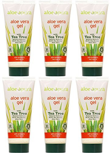 (6 PACK) - Aloe Pura - Aloe Vera Gel + Tea Tree | 200ml | 6 PACK BUNDLE