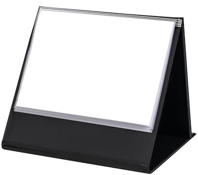 Rillstab A4 Querformat Tisch-Flipchart – 20 Klarsichthüllen, 40 Seiten Flipchart-Ordner – Robust & Tragbar – Ideal für Präsentationen, Meetings, Büro, Schulungen – Schwarz