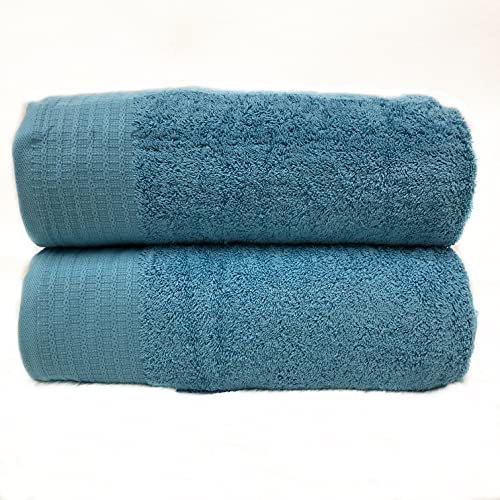 viceroy bedding Pair of JUMBO SKY BLUE Prestige 'Luxor' Egyptian Cotton Towels 650gsm Bath Sheets HUGE SIZE 180cm x 100cm Towel