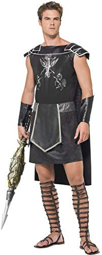Smiffys Male Dark Gladiator Costume, , Black, M - US Size 38-40